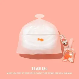 Trash Bag Lucky Fish Cartoon Headphone Case For Apple Airpods Pro 3 1 4 3 2 Pro Charm Headset Cases Airpod Pro3 with Pendant