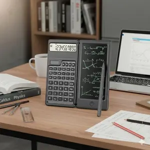 Portable Folding Smart Scientific Calculator with Solar Charging, One-Touch Clear & Handwriting Board. High Precision for Students, Accounting, Engineering, Finance, Multi-Discipline Study. Compact Electronic Measurement Tool.