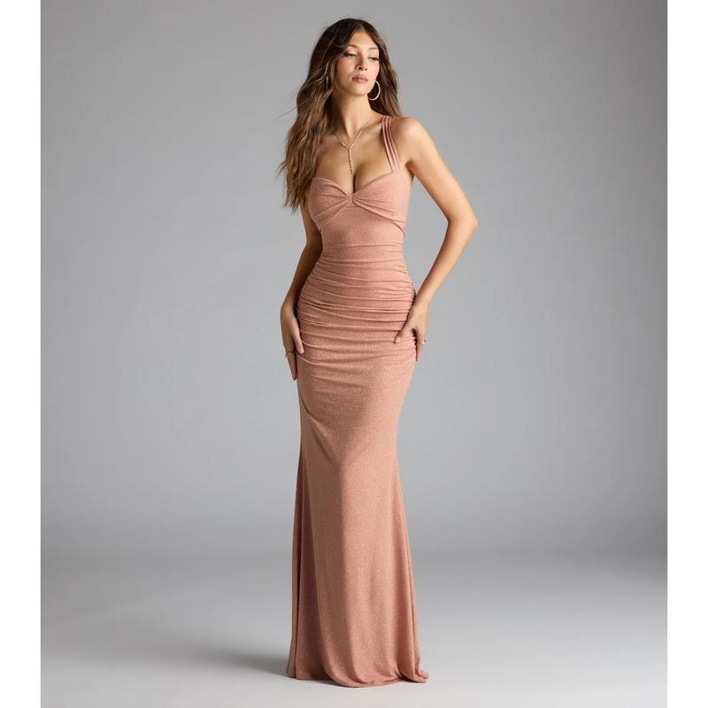 Tatiana Lace-Up Mermaid Glitter Formal Dress