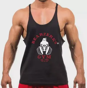 Bodybuilding Tank Top Stringer Gym Fitness, Men's Stringer Tanktop Golds Gym Powerhouse Gym Bearzerks