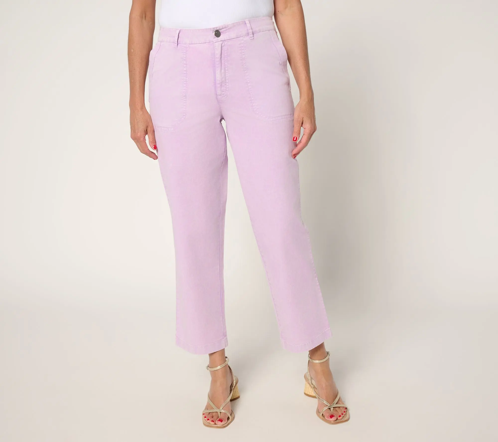 LOGO by Lori Goldstein Petite Stone Wash Ankle Pants LOGO by Lori Goldstein Petite Stone Wash Ankle Pants