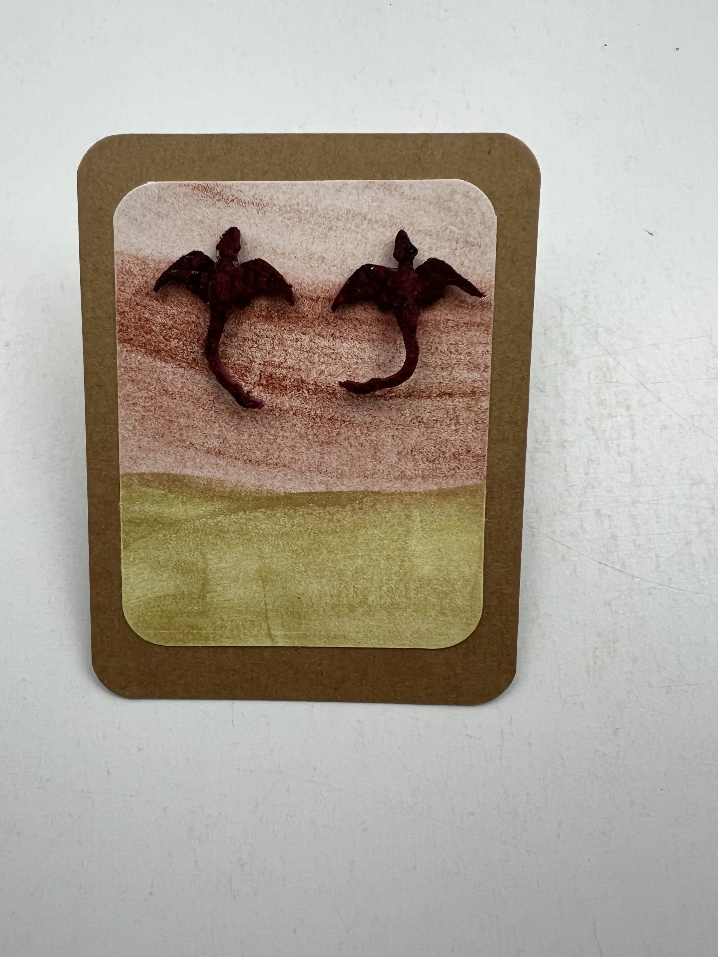 Deep Crimson Dragon Stud Earring Pyraeth