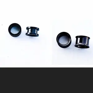 Black ear plugs, metal tunnels stretchers surgical steel 8g-1 inch 3mm-25mm ( 1 pair) hangers