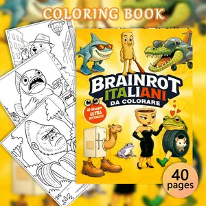 1pc BRAINROT adult coloring book, with a large number of high detail animal-themed line drawings, is great for daily art relief, coloring activities for adults and children's school drawings. It is also a perfect gift for Halloween, Christmas decoration.