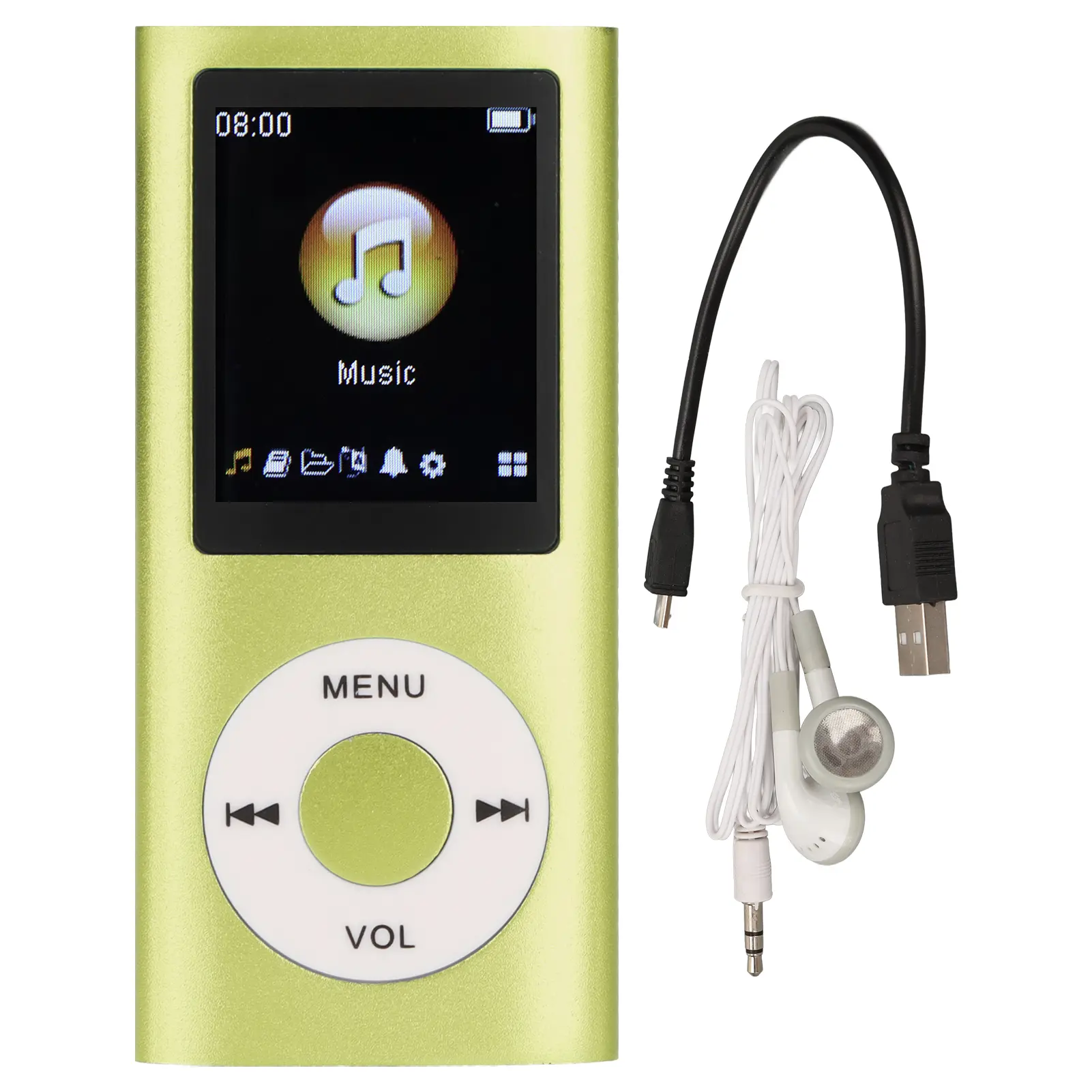 Portable Bluetooth Aluminum Alloy MP3-MP4 Player with Speaker, 1.8-in LCD Screen, Button-Operated, Easy to Use, Lossless APE Audio, Headphone-Compatible, Expandable Memory (Supports Up to 64GB), Stylish Multifunctional Design, Lossless Audio