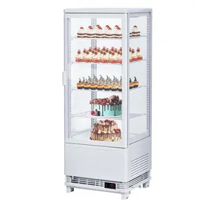 Commercial Cake Display Refrigerator, 3.5 Cu.FT Single-Door Merchandiser with Interior LED Lighting, Double-Layered Glass, Countertop/Floor Refrigerator, 110v