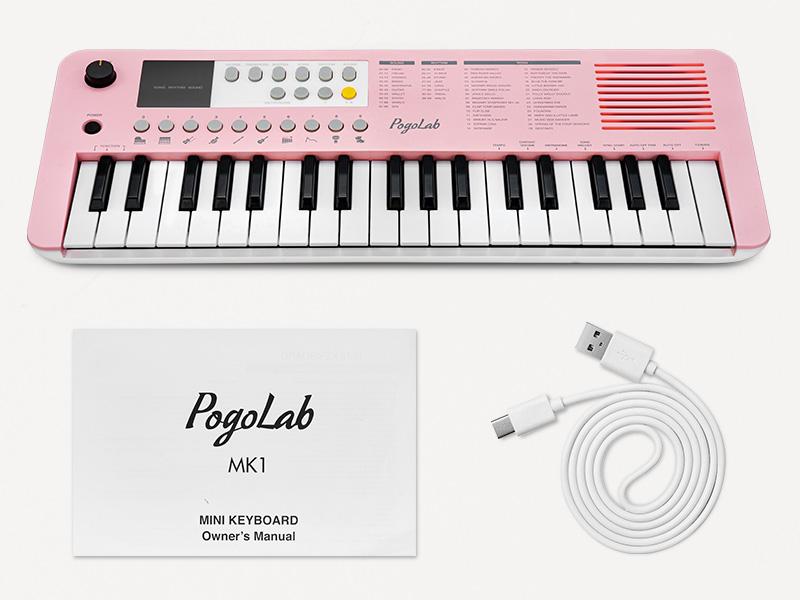 POGOLAB 37 Keys Portable Keyboard Piano, with LED Display and Built-In Speaker, Mini Piano Keyboard with Transpose and Octave Function, Small Digital Music Keyboard Gift for Beginners, Adults