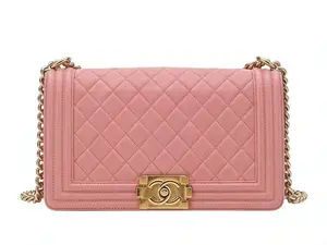 Pre-owned CHANEL Pink Gold Leboy Medium Shoulder Bag 25*8*15cm th260311123