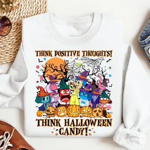 Inside Out Halloween Shirt, Think Positive Thoughts Shirt, Halloween Tee, Inside Out Halloween Matching Shirts, Joy Halloween Tee, Full Color, Graphic Shirt, Printed In The USA