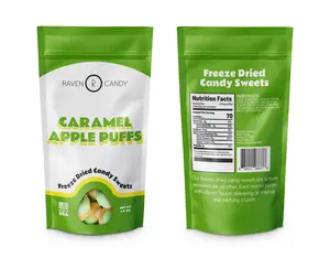 Raven Candy Caramel Apple Puffs Freeze Dried Candy 1.5 oz Sweet Snack