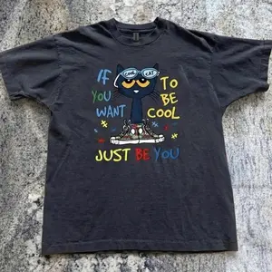 Gildan Men's and Women's T-shirt, Pete the Cat cotton t-shirt, Animal tee, Y2k Unisex Graphic Tees Gothic Grunge Emo Scene Amity Affliction Style Clothes Menswear Womenswear Streetwear