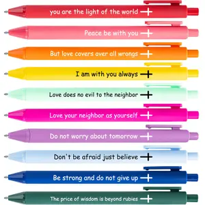 10-Pack Christian Pens with Bible Verse Inspirational Pens Ballpoint Smooth Writing Black Ink Bulk Christian Gifts for Women& Men for Journaling School Office Church Supplies. Easter Gifts. Back to School Gifts.