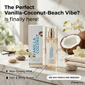 Vanilla Coconut Body Perfume Spray - Long-Lasting Fresh Romantic Fragrance, Portable Body Mist sweet Elegant Eau de Parfum natural long-lasting fragrance floral gourmand fragrance fruity daily