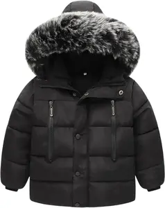 Toddler Coat with Thicken Fur Collar & Hoodie - Warm Winter Puffer Jacket