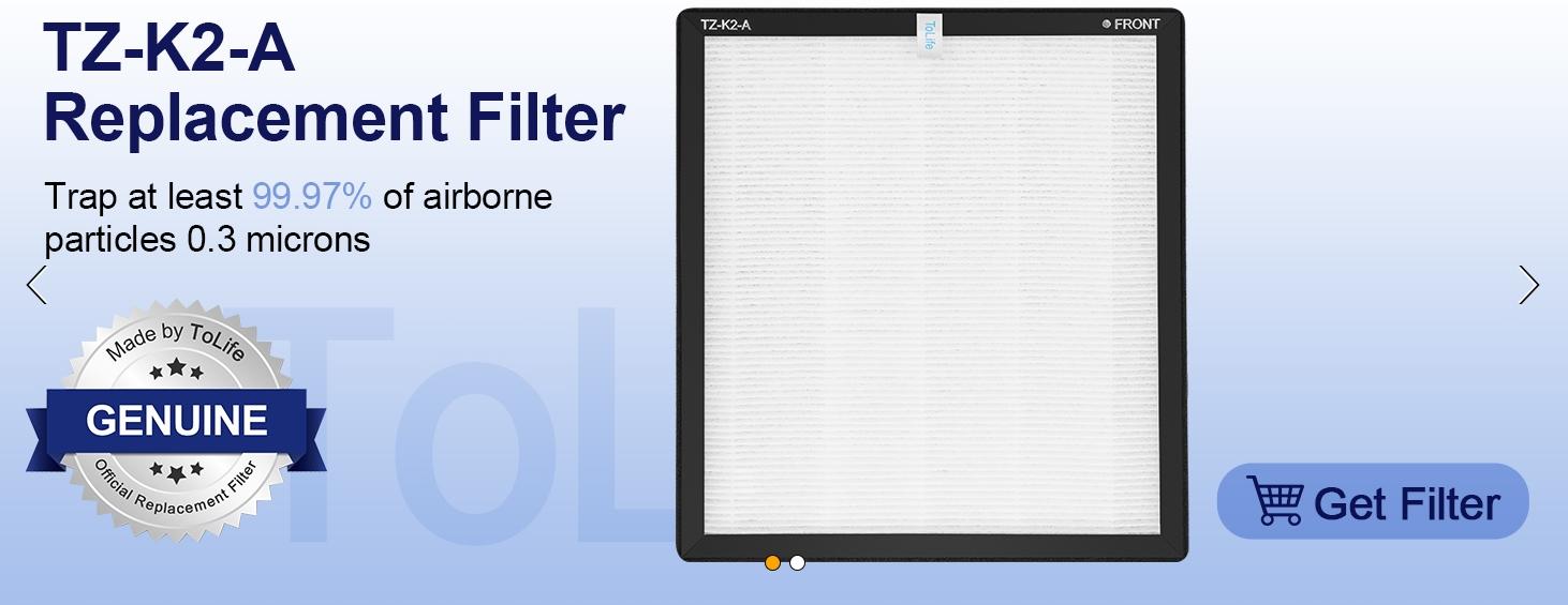 ToLife NEW TZ-K2 Air Purifier for Large Rooms (up to 1095 Ft²). PM 2.5 Display, Auto Mode, Timer, HEPA Filter—removes smoke, pollen, and pet dander!