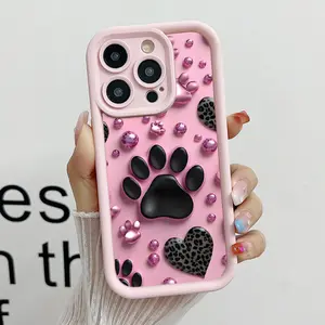 Pink Leopard-Print Pattern Phone Case , Soft Silicone, Fully Protected and Shockproof For iPhone 16 15 Pro Max 14 16Pro 13 12 11 XSMAX Plus Pink Girl