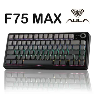 NEW Aula F75 MAX Wireless Mechanical Keyboard with TFT Screen and Knob, Gasket Gaming Keyboard in 75% Layout, Hot Swappable, RGB Backlight, for PC/Mac/Linux