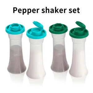 2-piece set of plastic seasoning bottles, powder dispenser, barbecue seasoning jar, sugar and salt jar, spice and pepper bottle for home use shaker