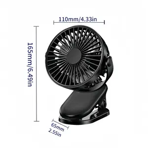 Portable Clip Fan, Small Powerful 5-Speed Quiet 720° Wide Angle, USB Rechargeable Mini Personal Cooling Fan, Ideal for Summer Outdoor Camping, Quiet Oscillating Fan
