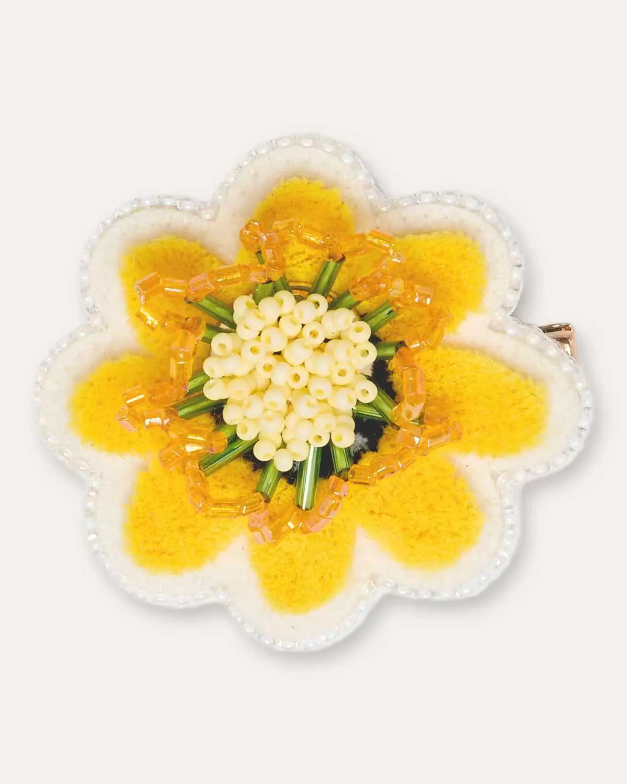 Black Forest Whimsy - Sunlit Daisy Clip - Handmade Botanical Flower for Girls