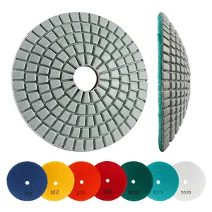 8PCS 4"(100MM) Diamond Convex Polishing Pads - Bowl Arc Design for Marble, Granite & Stone Grinding/Polishing w/ Backer Pad - Angle Grinder Tools for Countertop & Masonry