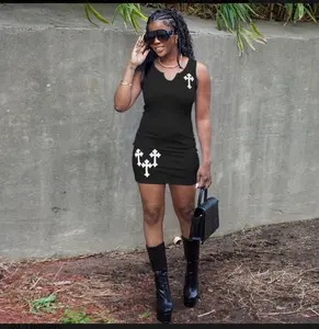 Triple cross mini dress