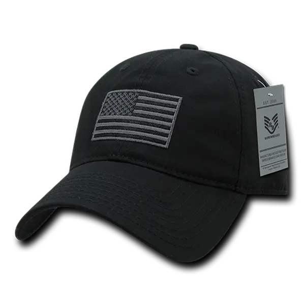 212 MAIN Adjustable Trucker Hat - Rapid Dominance A03-1TSA-BLK, Relaxed Fit, Flag Print, Snapback Cap, Statement Cap, Black