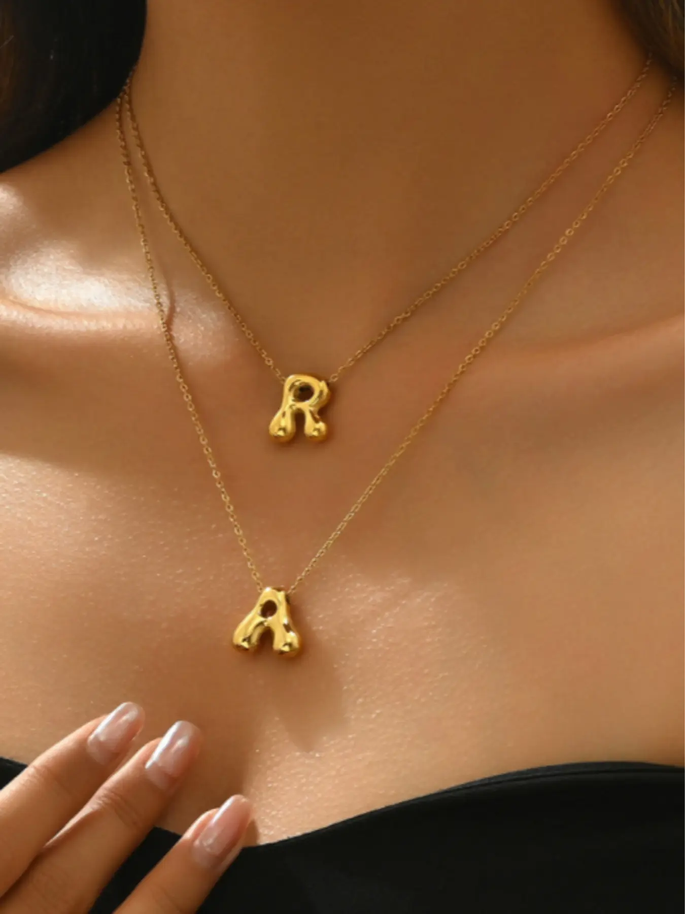Stainless Steel Bubble Letter Necklace for Women, 26 Alphabet Pendants Jewelry Gift, Perfect for Daily Wear & Special Occasions, Initial Necklace Pendant