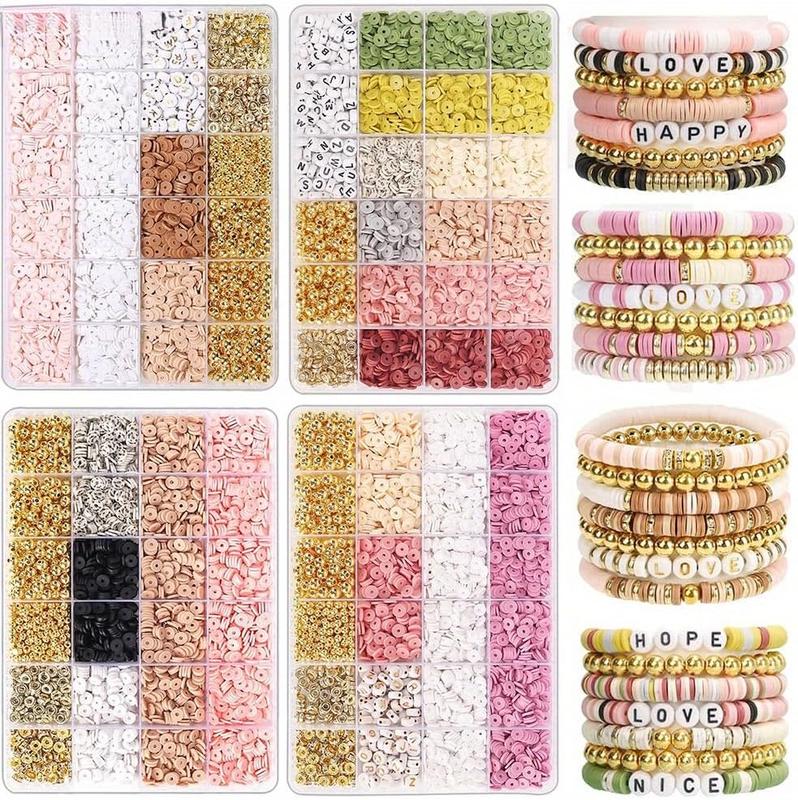 1PC 24-in-1 Bracelet Making Kit with 3160 Polymer Clay Beads and Sheets - Adult Handmade Jewelry Kit, Style1