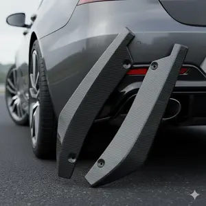Universal Car Aero Kit: Carbon Fiber Front Lip, Rear Wing, Side Skirts & Quick-Release Diffuser. DIY Exterior Upgrade for Enhanced Style & Protection.