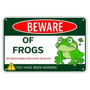 Retro Animal Warning Tin Sign Humorous Caution Decorative Plaque Novelty Sign for Home Yard Garden and Outdoor Wall Decor