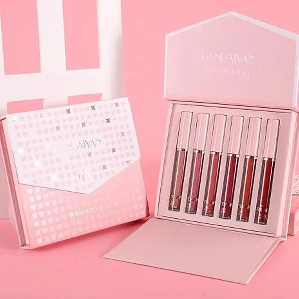 6Pcs Matte Liquid Lipstick Makeup Set, Matte liquid Long-Lasting Wear Non-Stick Cup Not Fade Waterproof Lip Gloss Allure Gift Cosmetic Glossy Lip Care Six Colors Silky Feel Springtok Emollient lip gloss lip products