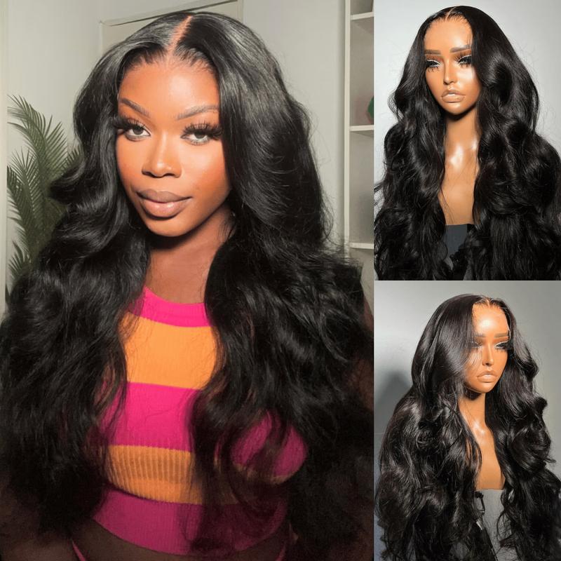 [Wig Clearance Sale] Suntuhair 13x4 13x6 HD Transparent Lace Frontal Wigs Human hair Pre Plucked Brazilian Body Wave Frontal Wigs Human Hair with Baby Hair 180 Density Natural Hairline Natural Black Colork Women Natural Black 20-32inch