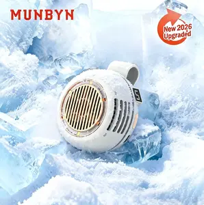 MUNBYN 2026 New Portable Mini Bladeless Fan, Silent Rechargeable Personal Fan with 5-Speed Adjustable Airflow, Waist Clip & Handheld Use, Phone Cooling Fan for Outdoor Travel, Perfect Gift-1PCS