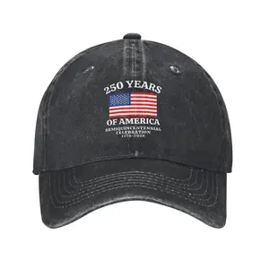 Unisex Casual Linen Print Dad Hat - 1776-2026 USA 250-Year Semiquincentennial, Portable American Flag 4th of July Gift Baseball Cap
