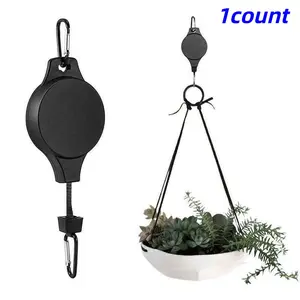 Adjustable Plant Hook with Wheel, Indoor Outdoor Hanging Hook, Gardening Basket Flower Pot Bird Feeder Holder, Garden Accessories