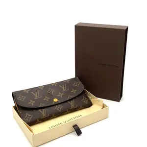 Pre-owned Louis Vuitton Coated Canvas Wallet Emilie Monogram Brown #4083
