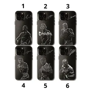 MMA All Legends Signature Phone Case, Legendary Fighters Collection, Iconic Fighters Black Phone Cover, Gifts For Fight Night Boxing, 17 Air Pro Max