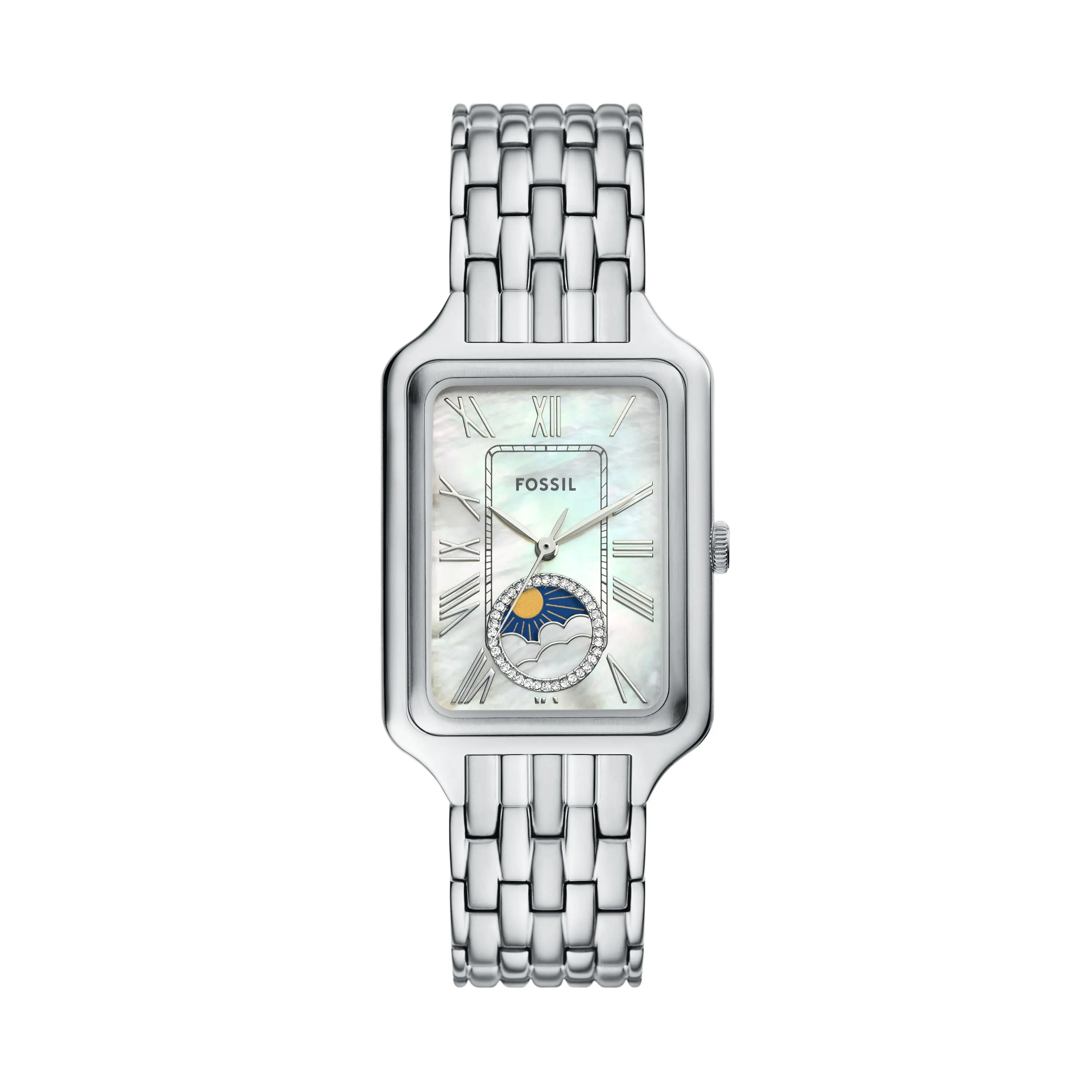 Fossil Women's Raquel 29mm Sun Moon Multifunction, Stainless Steel Watch