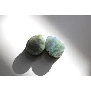 Labradorite Stone Grade B Teardrops for Gauged Ears