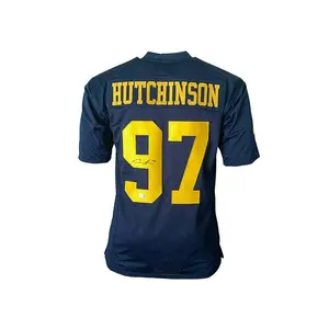 Aidan Hutchinson Signed Custom Blue College Football Jersey (Beckett)