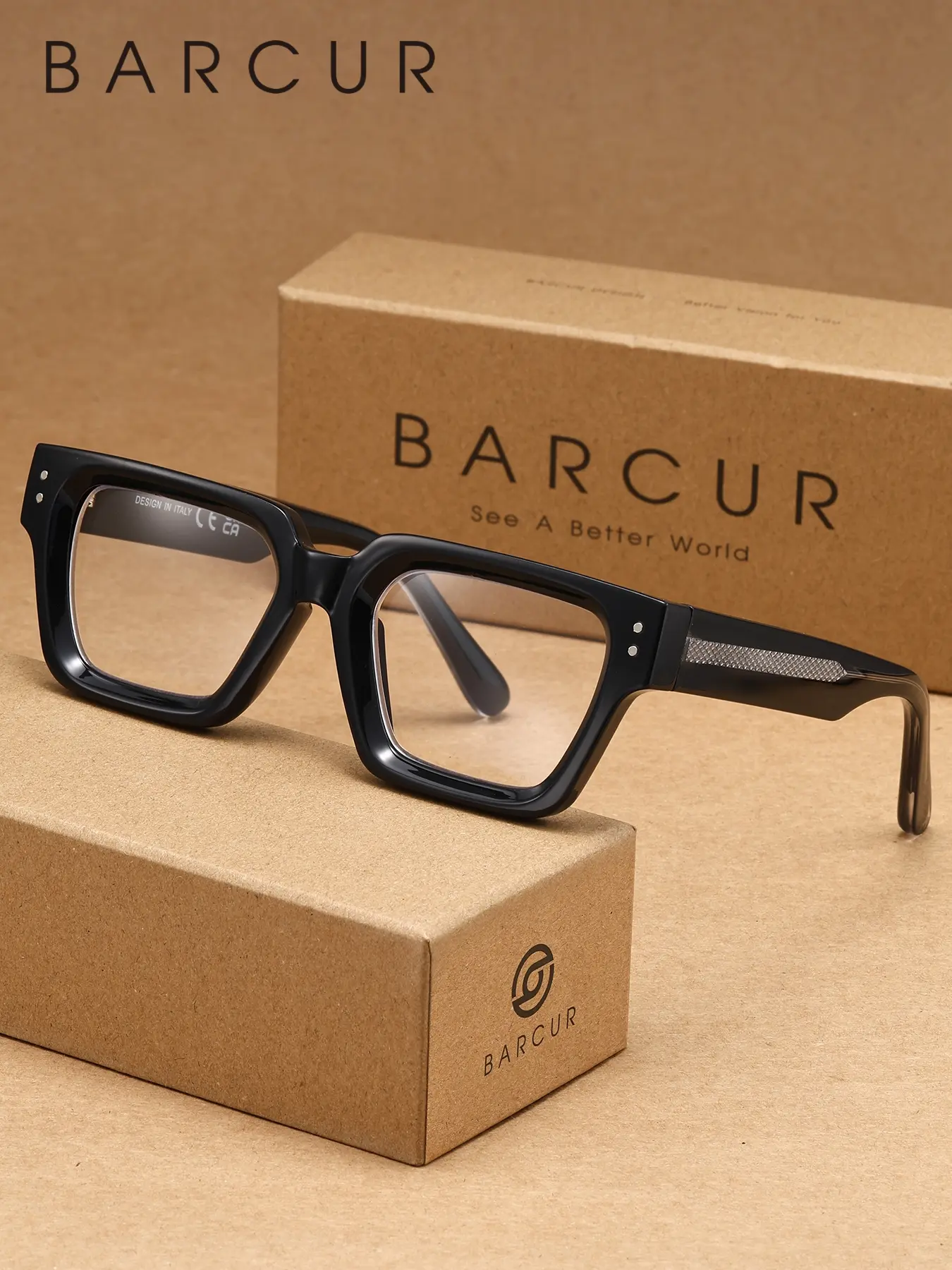 BARCUR Classic Leopard Print Glasses, Square Fashion Glasses, PC Lens, Square Frame, Geometric Design, Casual Style, All Seasons, Excellent Gift, Stylish Square Frames, Square Frames Eyeglasses, Square Frame Eyewear