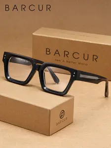 BARCUR Classic Leopard Print Glasses, PC Lens, Square Frame, Geometric Design, Casual Style, All Seasons, Excellent Gift, Stylish Square Frames