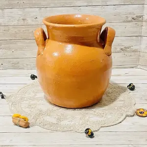 Olla Frijolera De Barro Pot 2 Liter  Mexican 2 Liter Terra Cota Pot