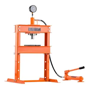 Hydraulic Shop Press, 10 T H-Frame Shop Press with Press Plate H-shaped Base, Stable Garage Floor Adjustable Hydraulic Press with Relief Valve, Fit for Bending, Straightening Stamping