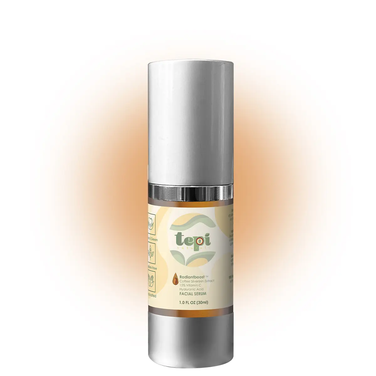 RadiantBoost™ Coffee Silverskin Extract + 15% Vitamin C + Hyaluronic Acid Facial Serum