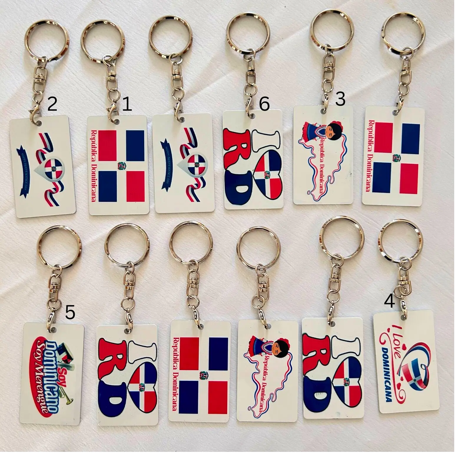 Dominican Republic Keychain Various Design Metal Keychains with Unique Dominican Flag Patterns and Designs Heritage Collection