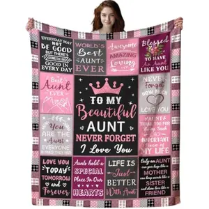 Eyesoul Aunt Blanket Gifts for Aunts from Niece Nephew,to My Aunt Throw Blankets Best Aunts Ever Birthday Gifts Ideas for Aunties