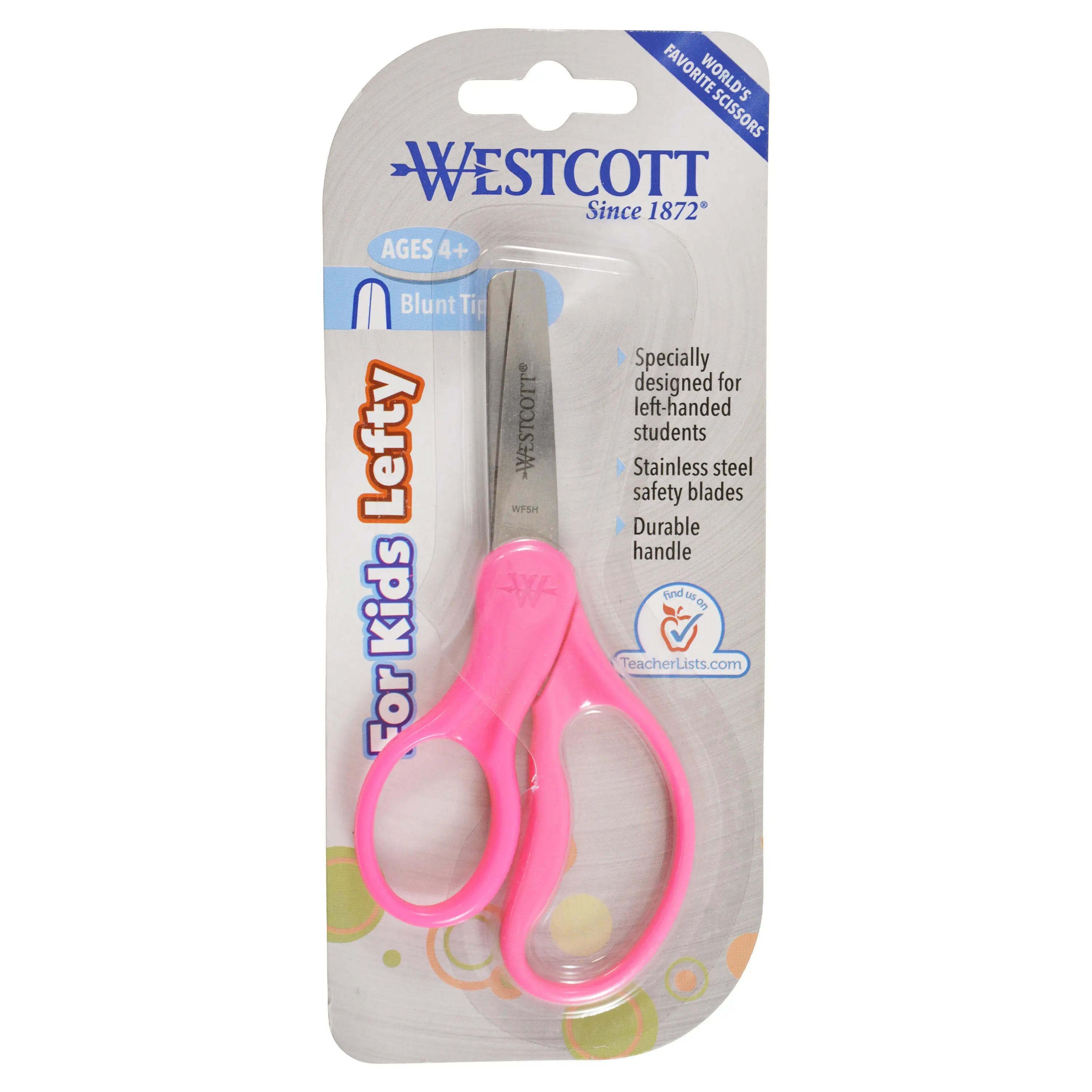 Westcott 5" Left Handed Kids Scissors, Blunt, Assorted Colors (13594)
