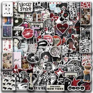 100 Y2K Downtown Girls Stickers, Decorative Guitar Notebook Luggage DIY Waterproof, Flat Style, Perfect for Personalizing Accessories, Unique